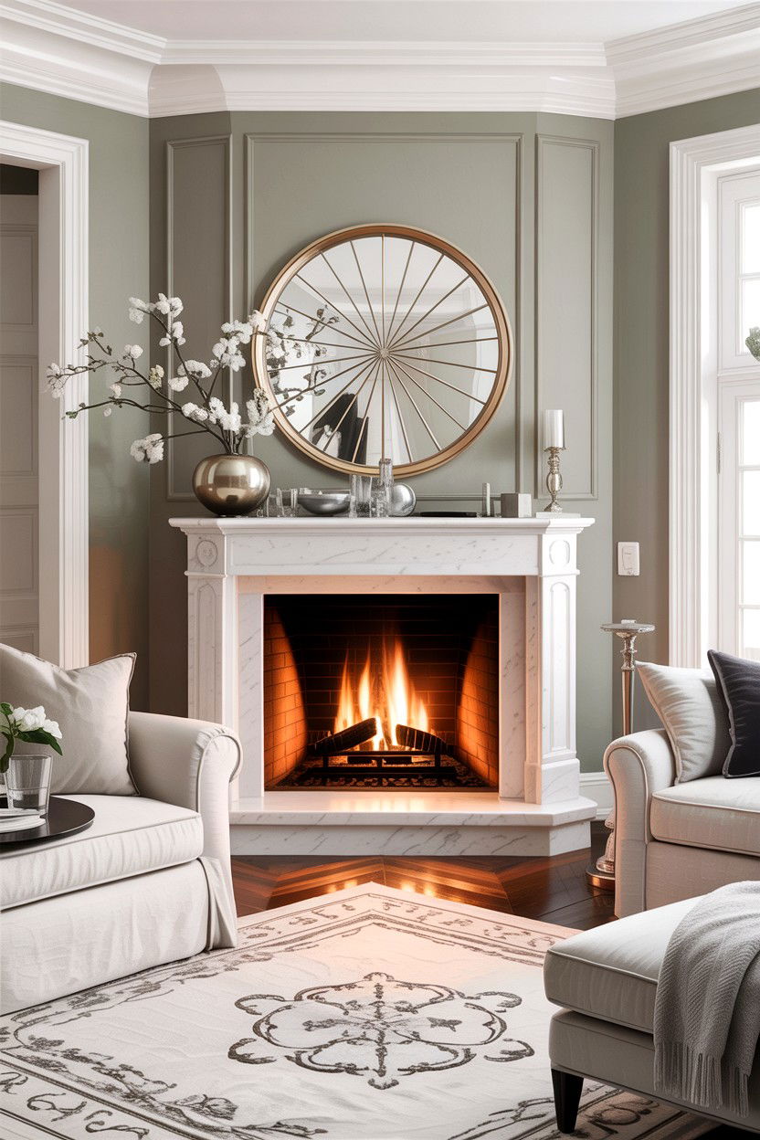 White Corner Fireplace - 30 living room corner fireplace ideas