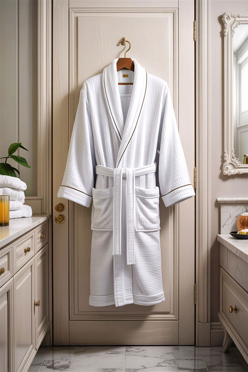 White Cotton Bathrobe - 30 guest bathroom essentials