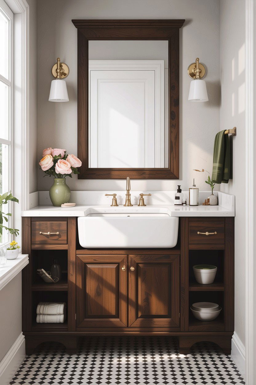 White Farmhouse Bathroom Sink - 30 classic bathroom ideas