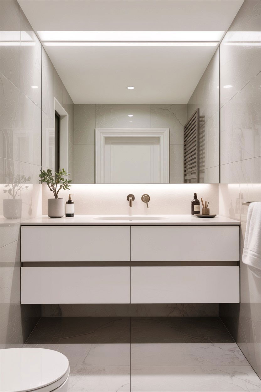 White Floating Vanity Bathroom - 30 all white bathroom ideas