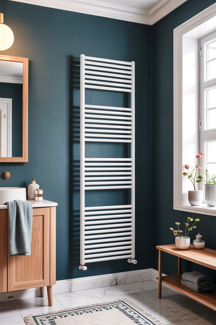 White Heated Towel Rail - 30 heated towel rack ideas