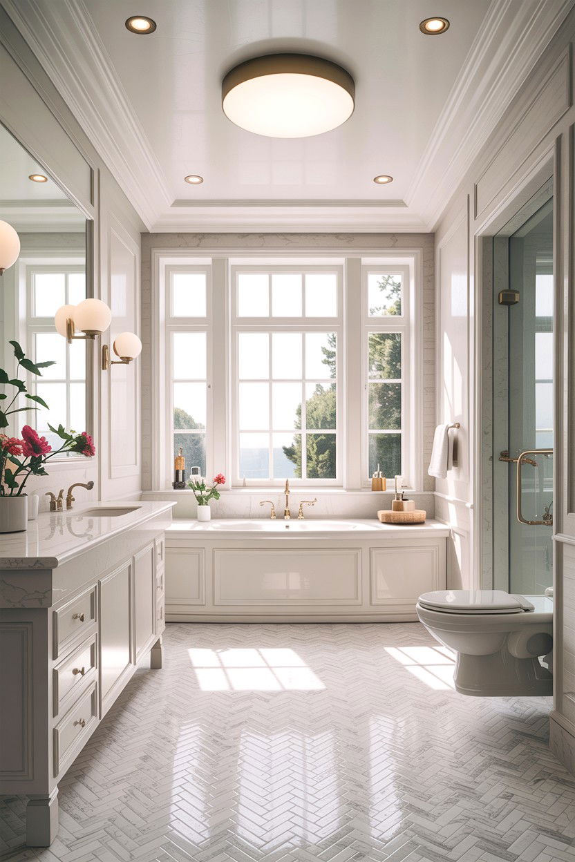 White Light Bathroom - 30 chromotherapy bathroom ideas