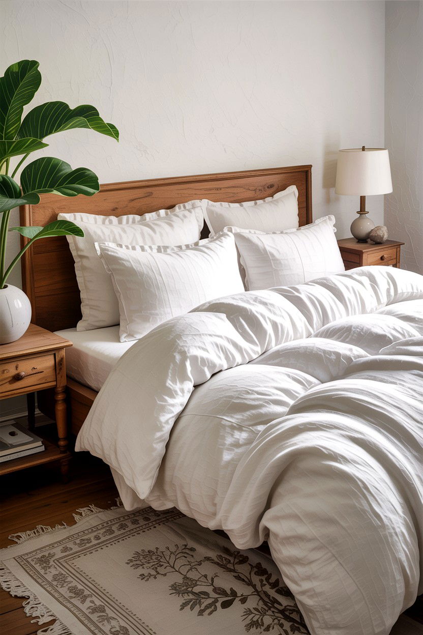 White Linen Bedding - 30 bedroom bedding ideas