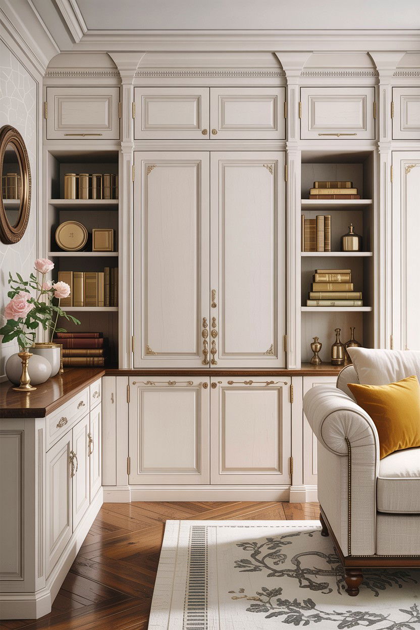 White Living Room With Brass Hardware - 30 traditional white living room ideas