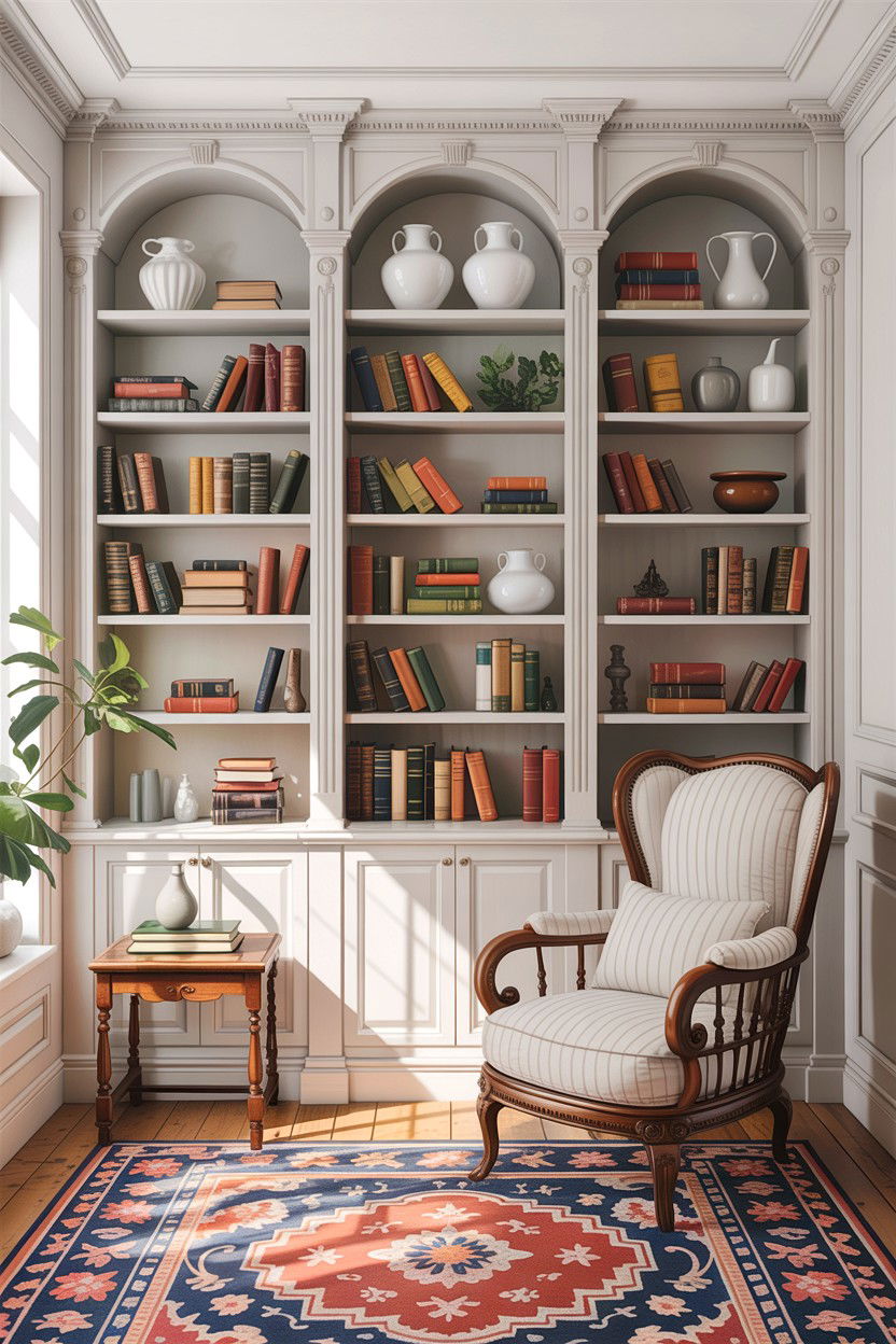 White Living Room With Built In Bookshelves - 30 traditional white living room ideas