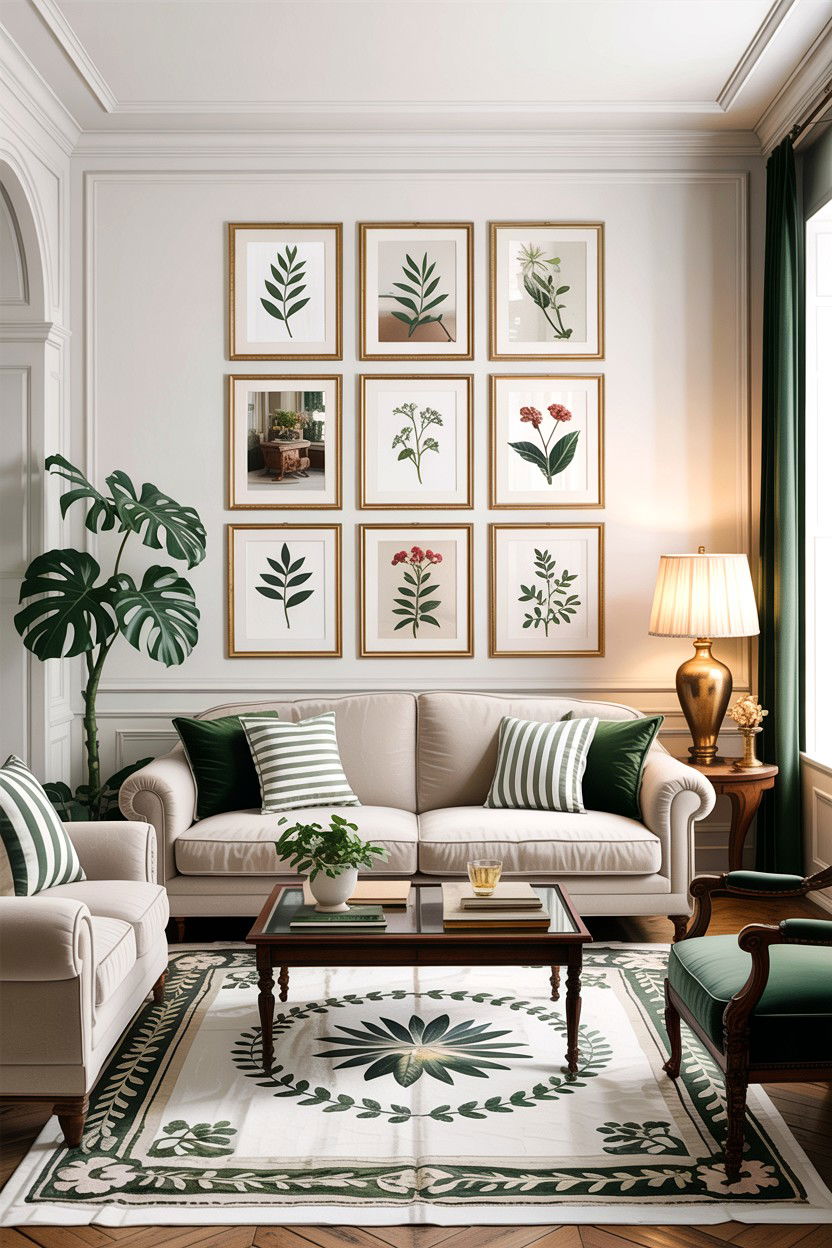 White Living Room With Gallery Wall - 30 traditional white living room ideas