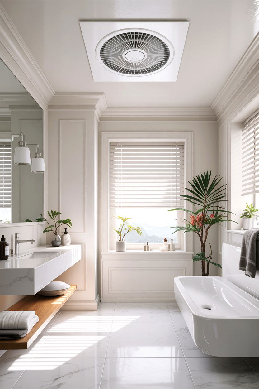 White Low Profile Bathroom Fan - 30 bathroom ceiling fan ideas