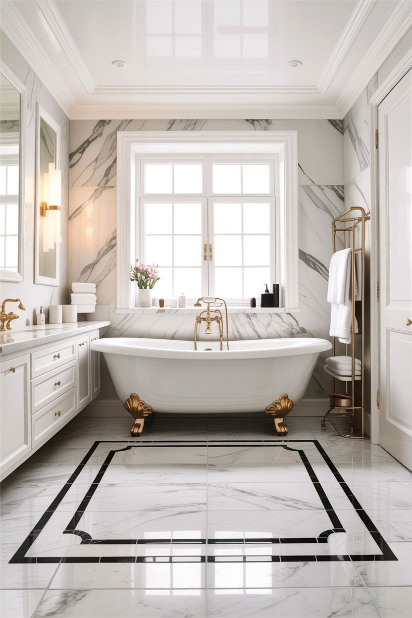 White Marble Bathroom Floor - 30 heated bathroom floor ideas