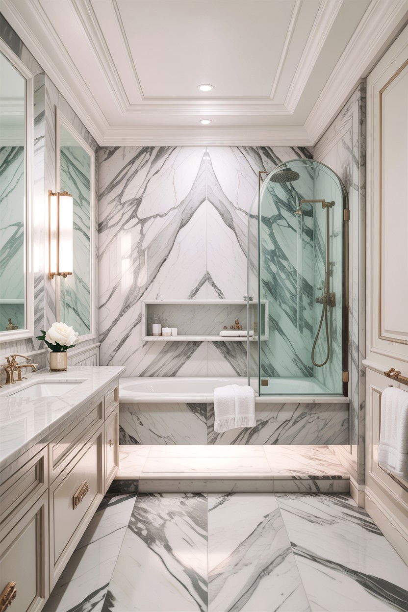 White Marble Bathroom - 30 all white bathroom ideas