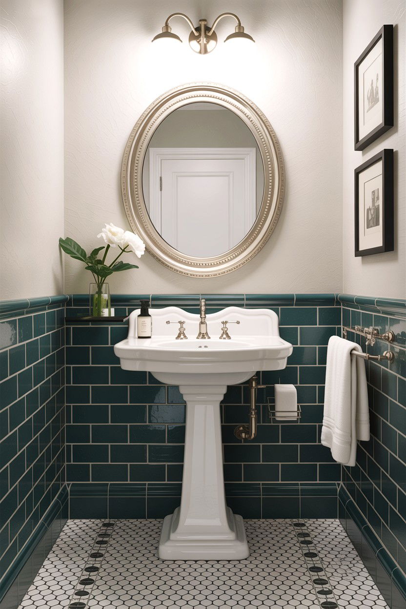 White Penny Tile Charcoal Grout - 30 contrasting grout bathroom ideas
