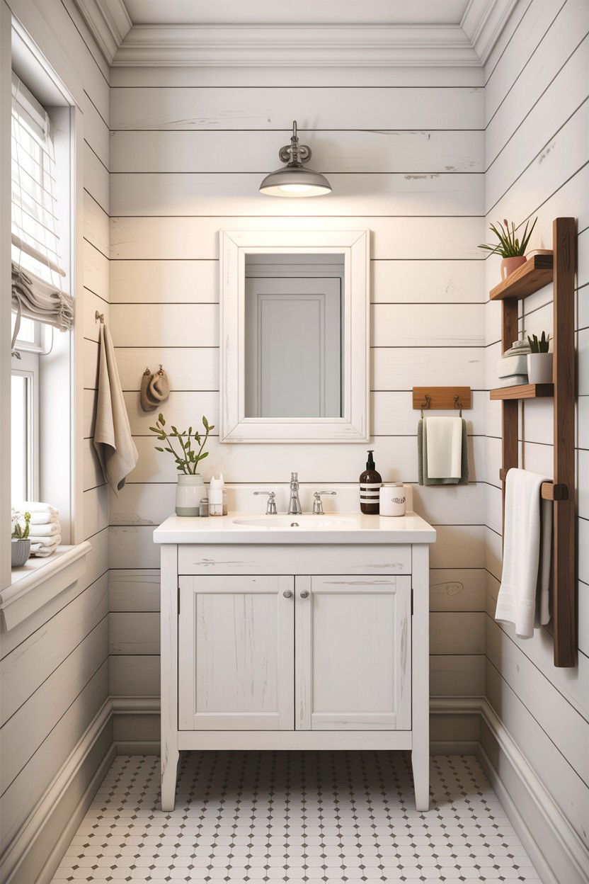 White Shiplap Bathroom - 30 all white bathroom ideas