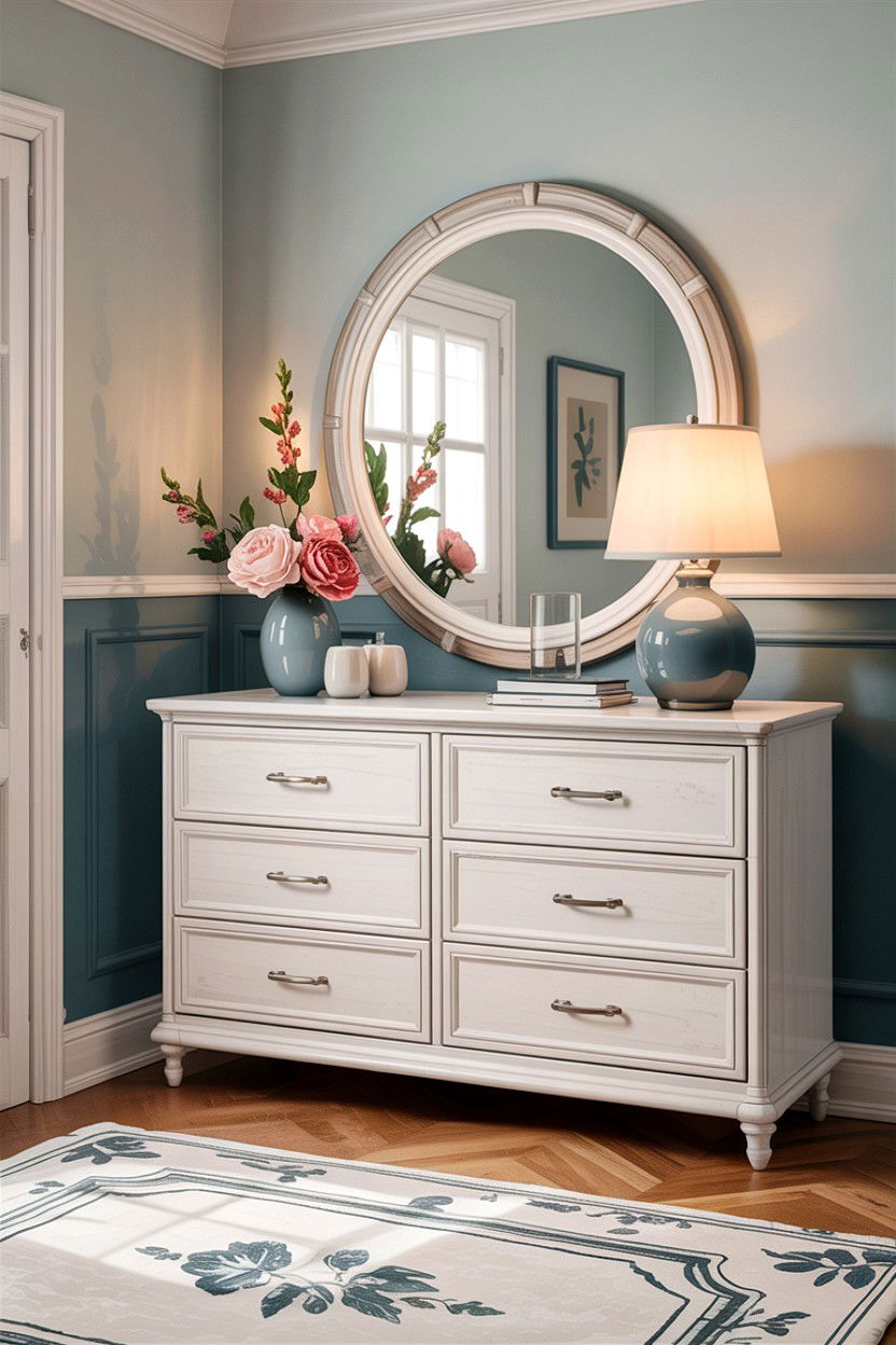 White Six Drawer Double Dresser - 30 bedroom wide dressers