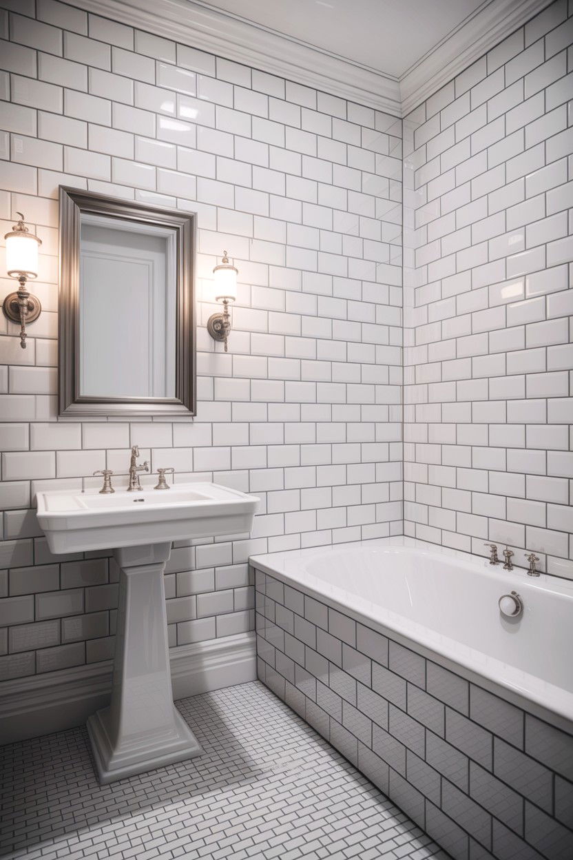 White Subway Tile Bathroom - 30 all white bathroom ideas