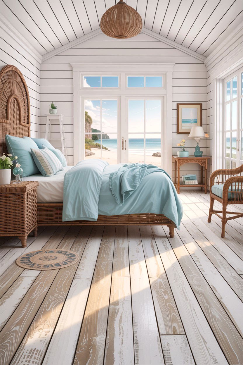 White Washed Wood - 30 bedroom floor ideas