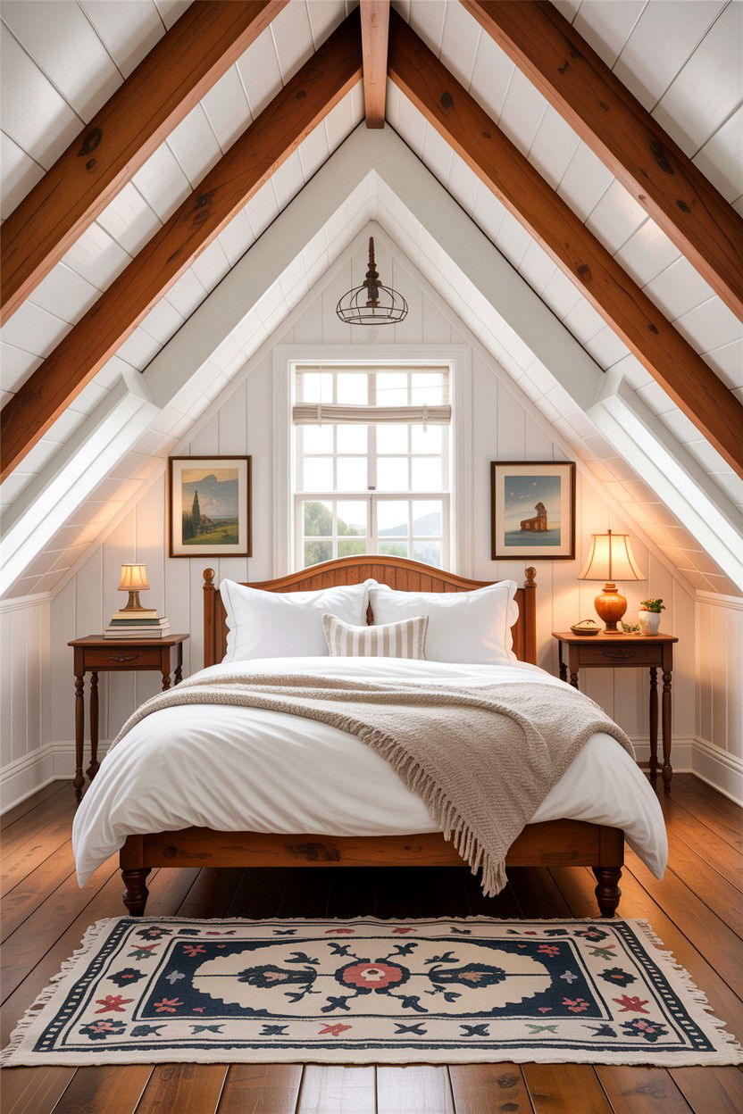 White attic bedroom - 30 traditional white bedroom ideas