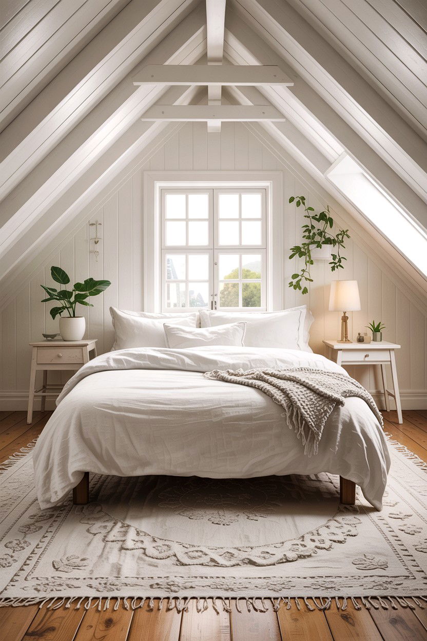 White attic room - 30 attic bedroom ideas
