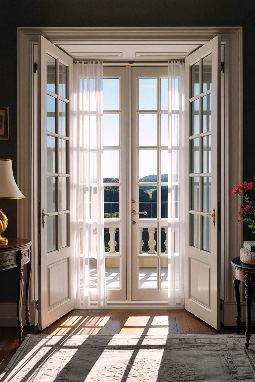 White bedroom French doors - 30 traditional white bedroom ideas