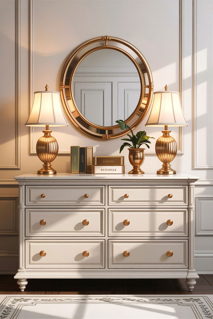 White bedroom brass hardware - 30 traditional white bedroom ideas