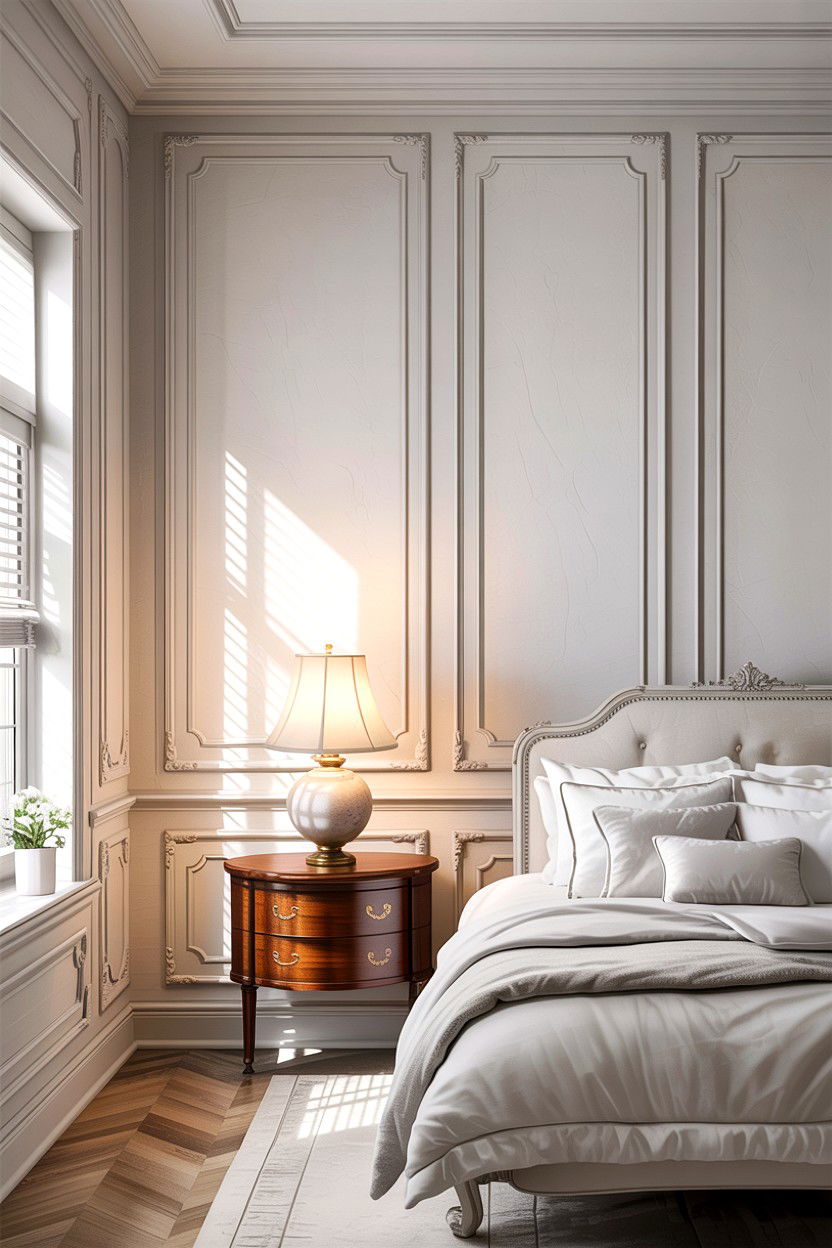 White bedroom molding details - 30 traditional white bedroom ideas