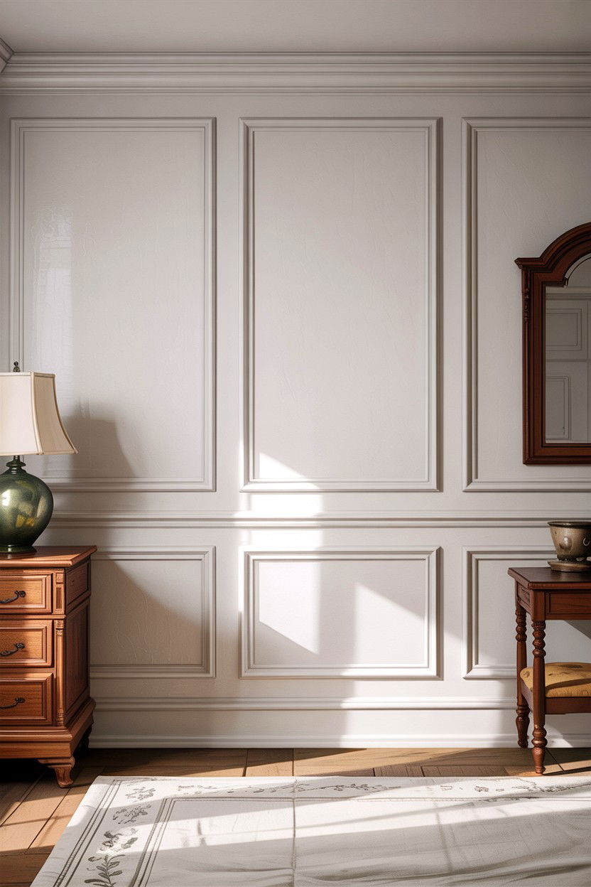 White bedroom wainscoting - 30 traditional white bedroom ideas