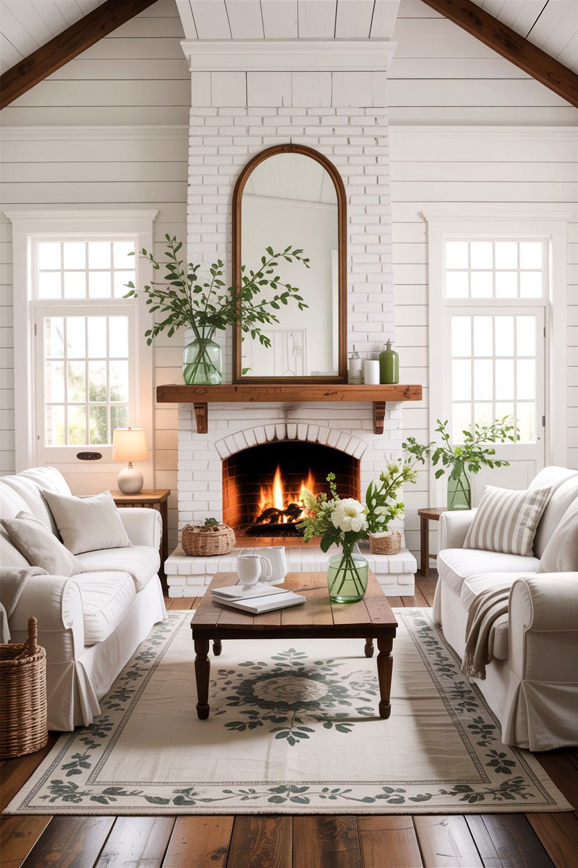 White farmhouse living room - 30 farmhouse living room ideas