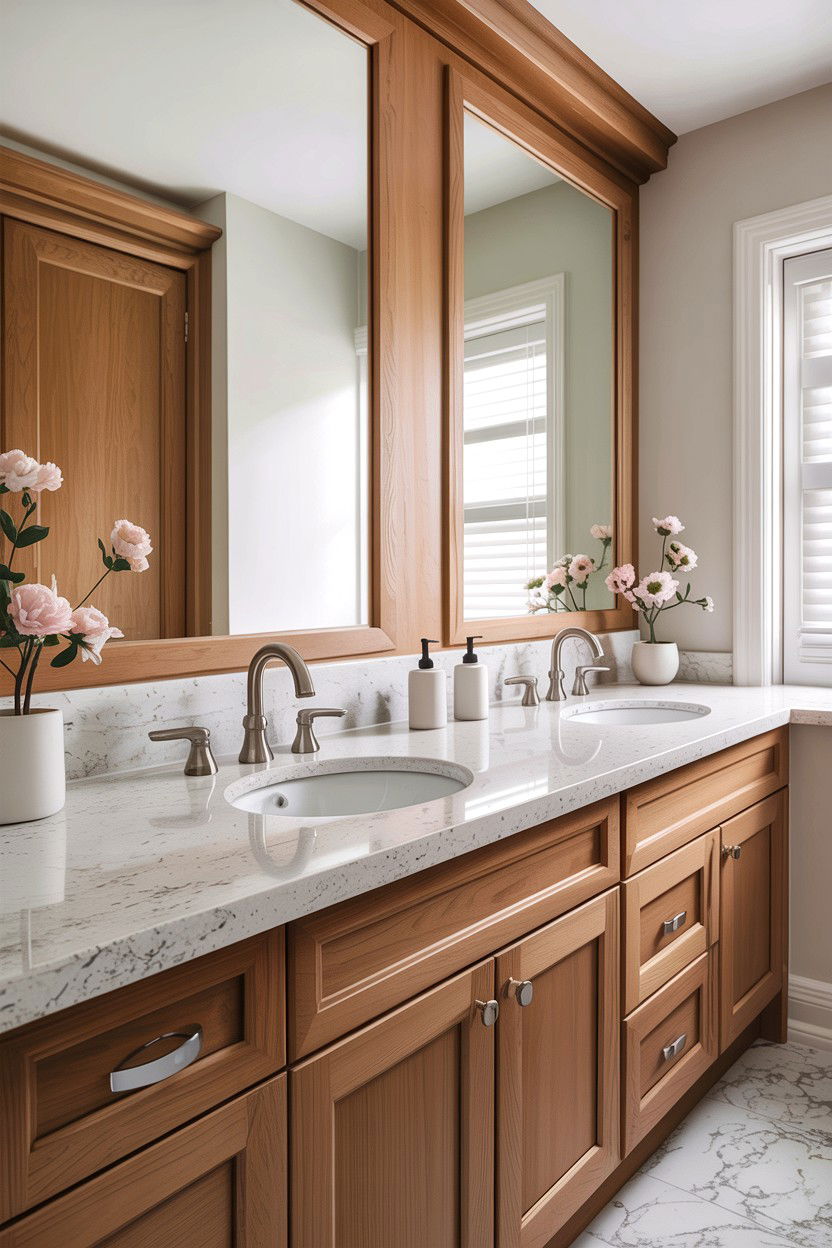 White granite vanity - 30 granite bathroom ideas