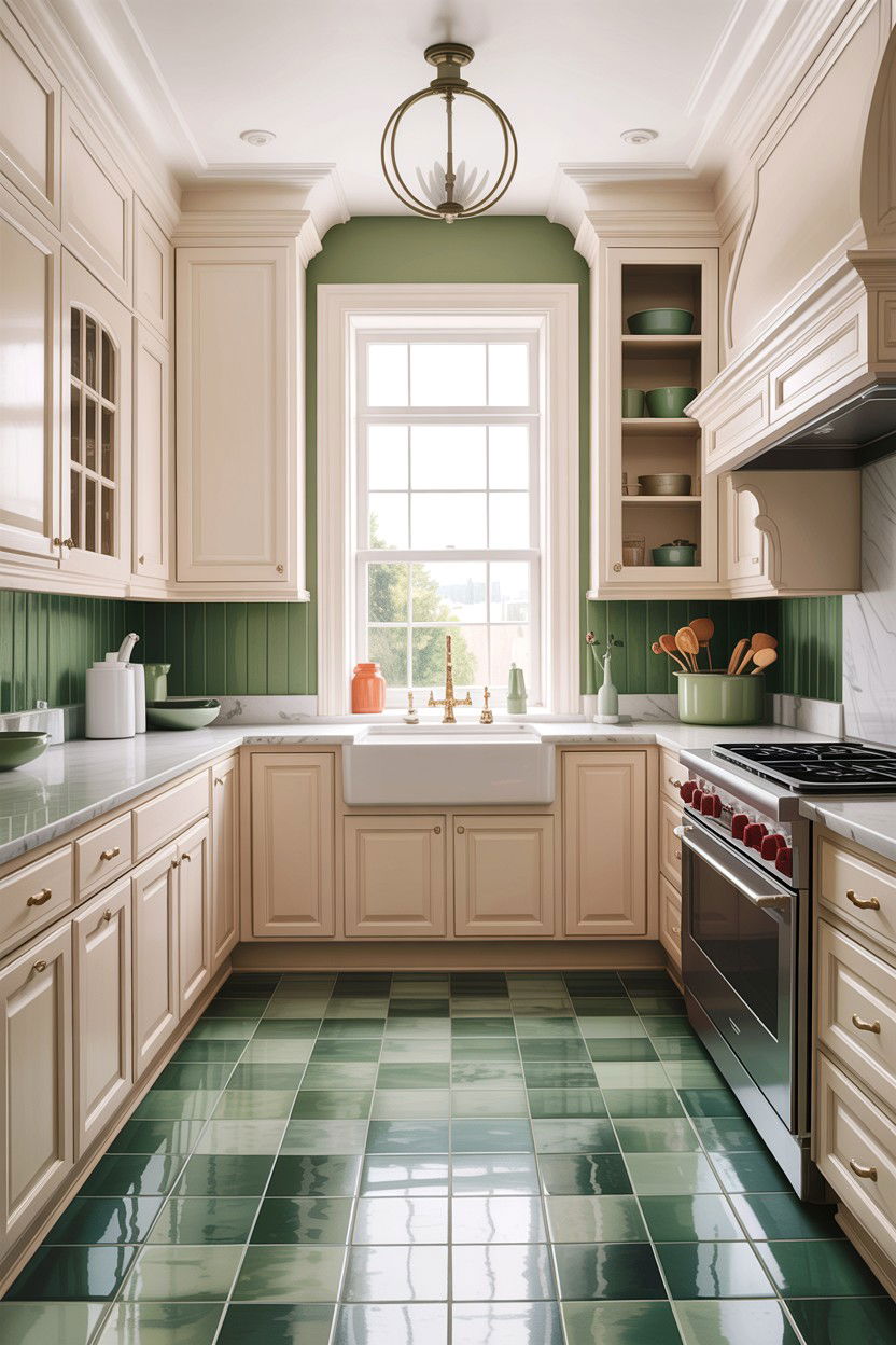 White kitchen cabinets sage green tile - 30 sage and white kitchen ideas