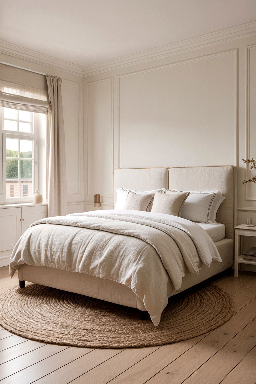 White linen headboard - 30 bedroom linen headboards