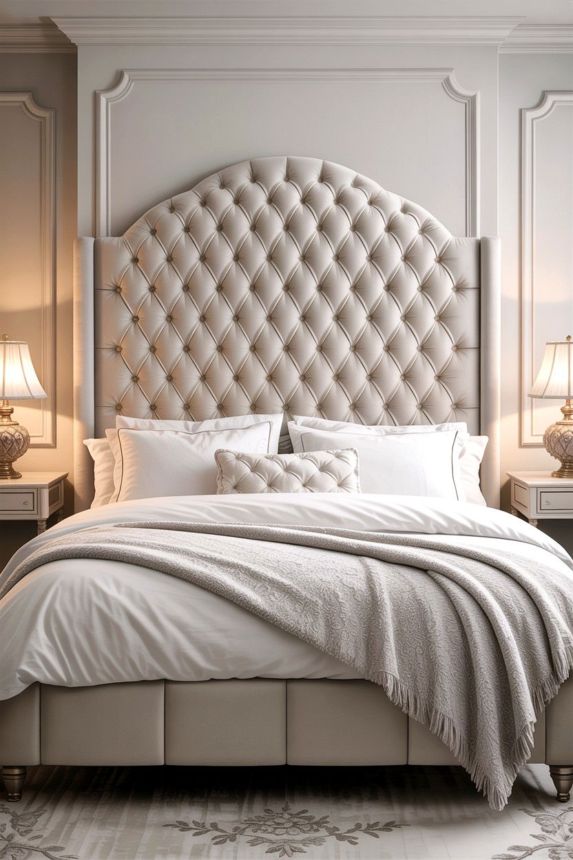 White tufted headboard - 30 traditional white bedroom ideas