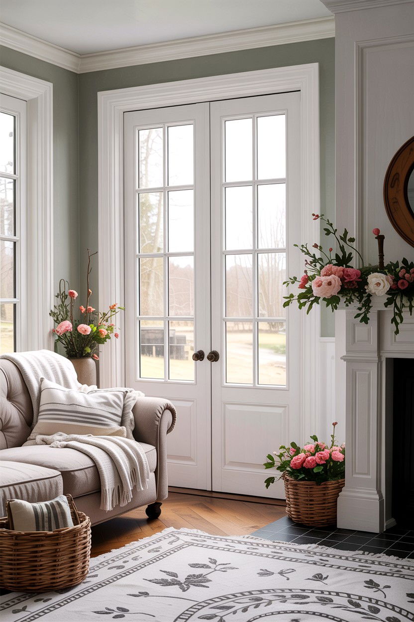White wood french door - 30 living room glass doors
