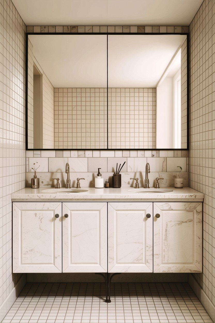 White zellige tile backsplash - 30 handmade tile bathroom ideas