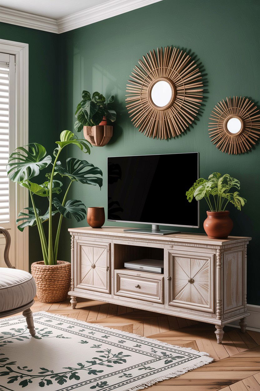 Whitewashed media console - 30 living room Provence furniture ideas