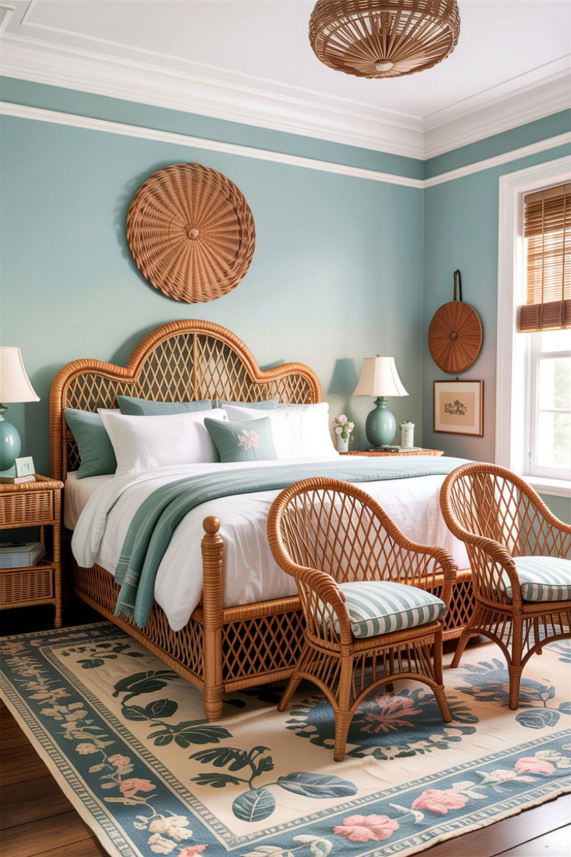 Wicker southern bedroom - 30 Southern bedroom ideas
