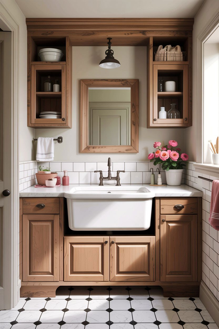 Wide Apron Front Laundry Bathroom Sink - 30 farmhouse sink bathroom ideas