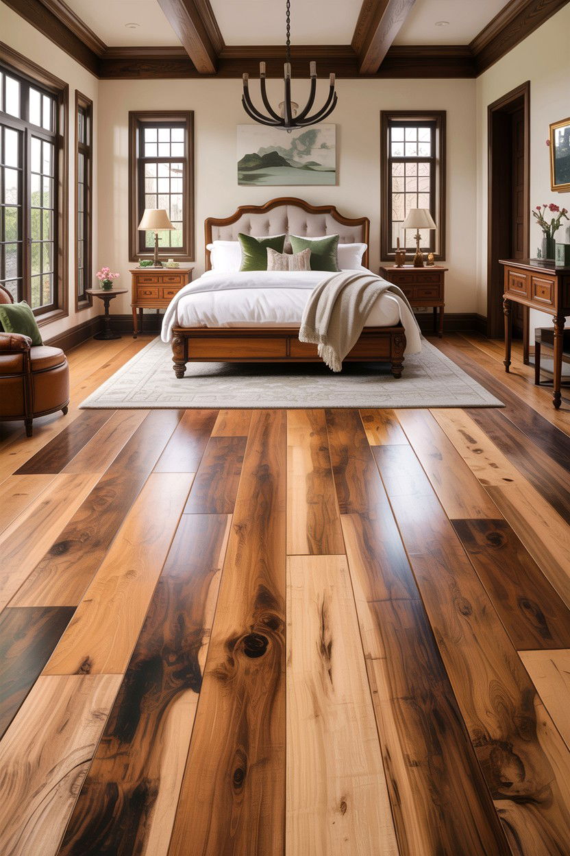 Wide Plank Wood - 30 bedroom floor ideas