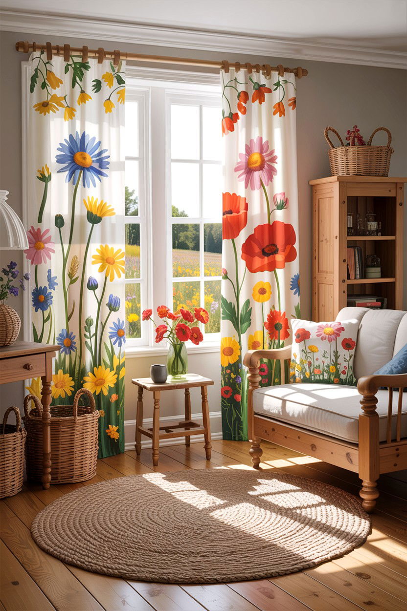 Wildflower Living Room - 30 floral themed living room ideas