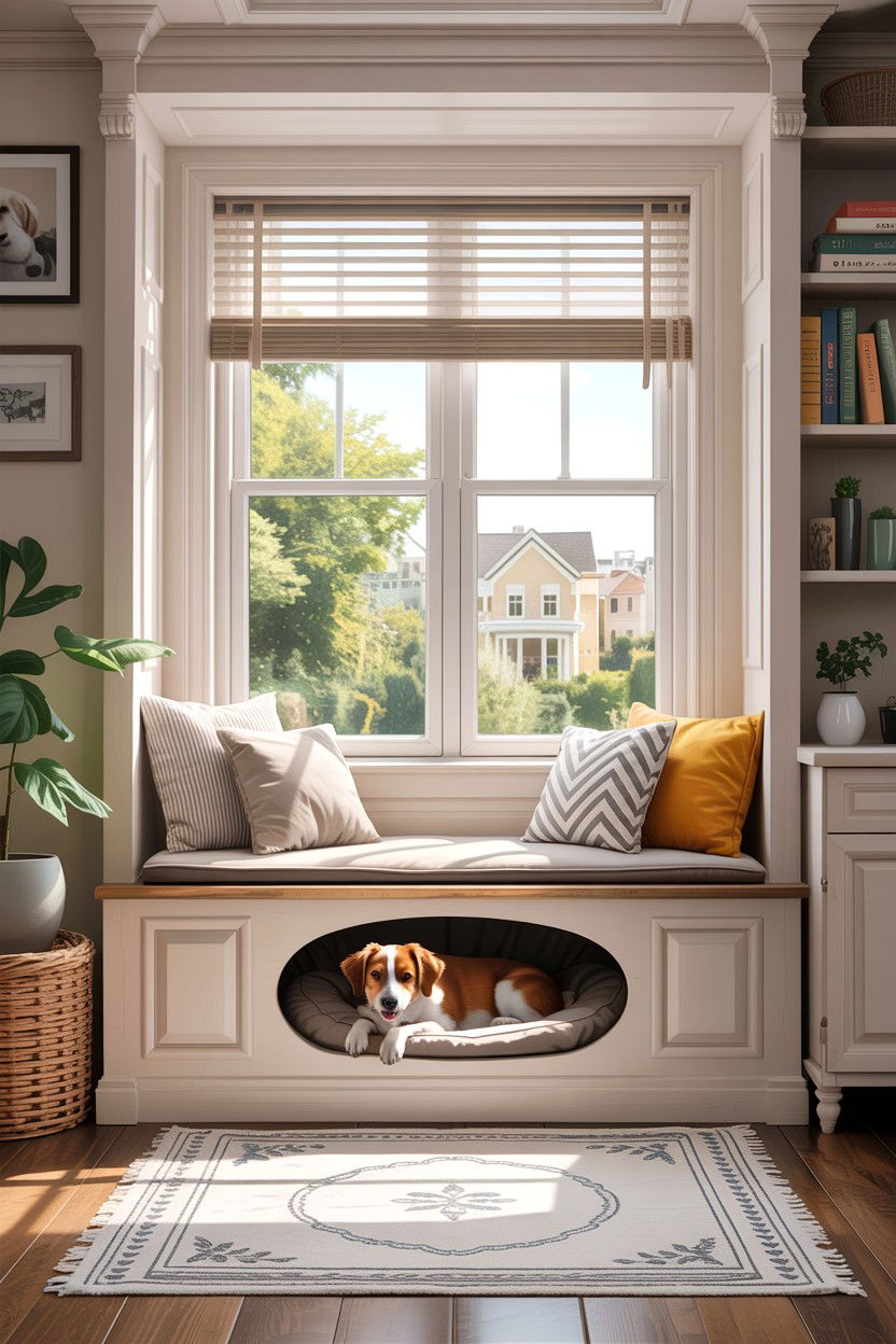 Window Seat Dog Bed - 30 dog bed living room ideas