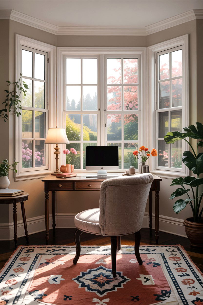 Window desk bedroom setup - 30 bedroom workstation designs