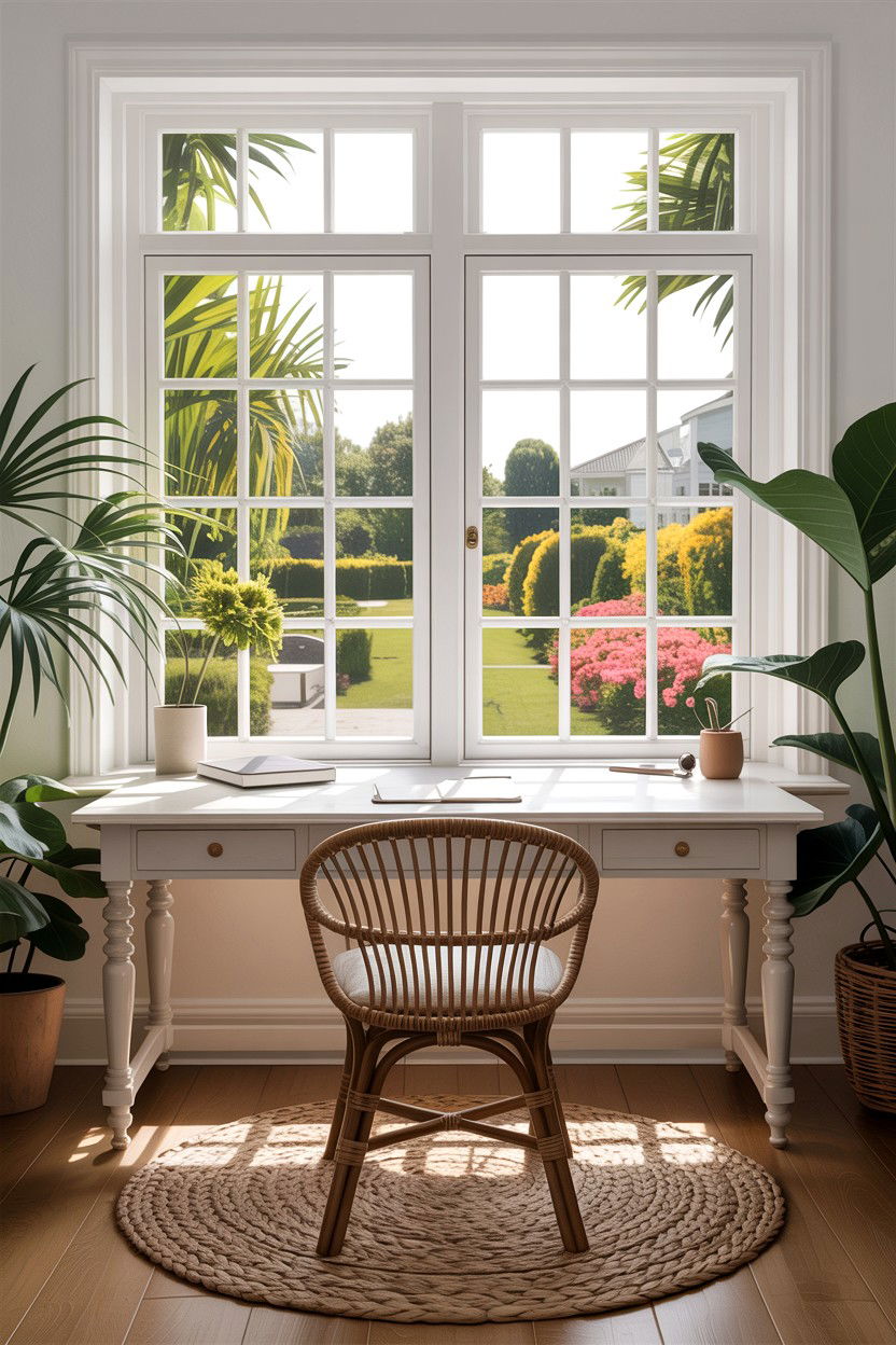 Window desk setup - 30 bedroom workspace ideas