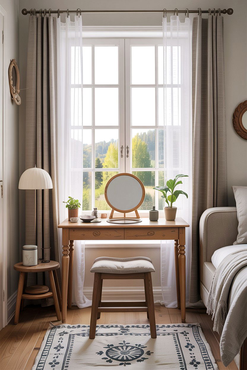 Window side vanity - 30 bedroom vanity ideas