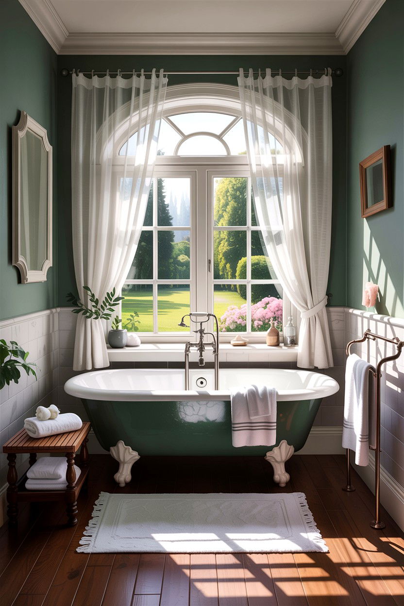 Window view clawfoot tub - 30 clawfoot tub ideas