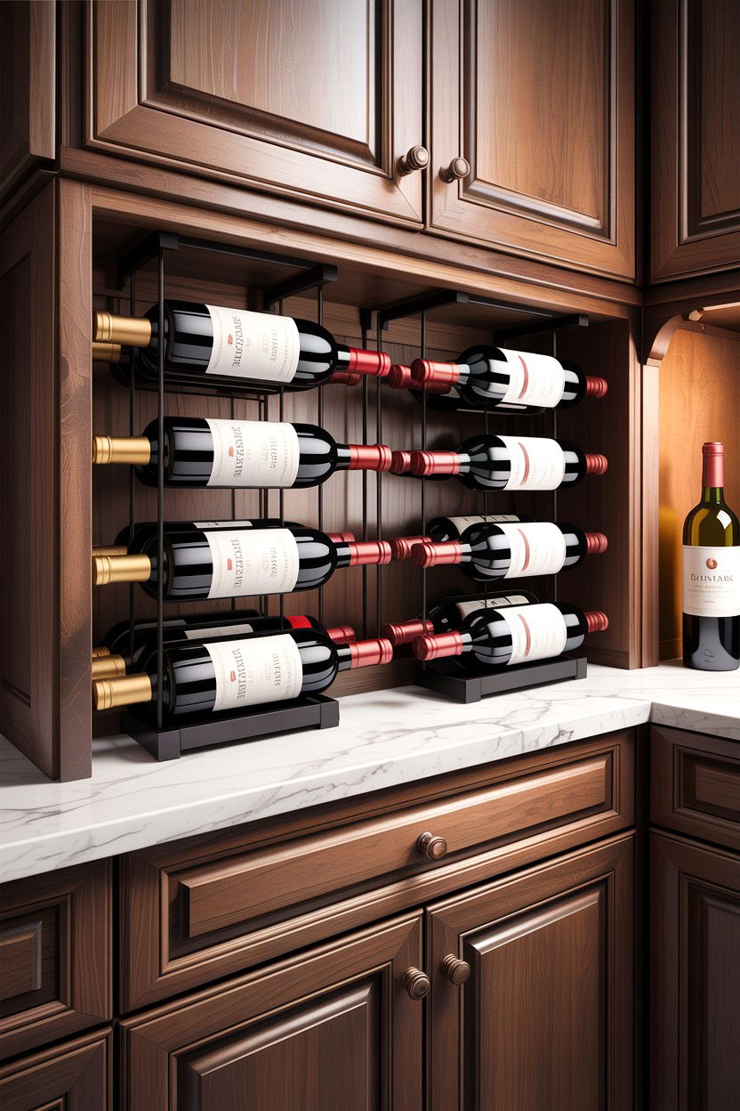 Wine bottle rack - 30 small kitchen space storage ideas