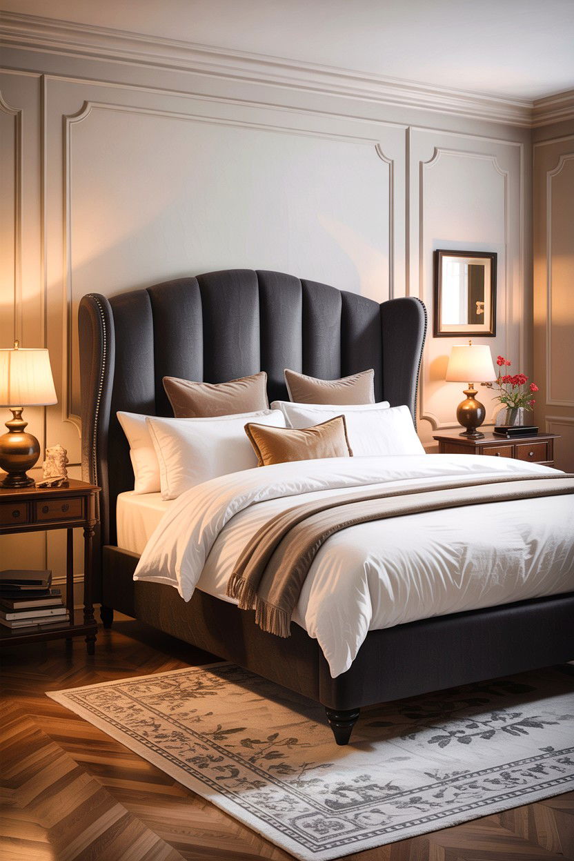 Wingback Headboard Bed - 30 california king beds
