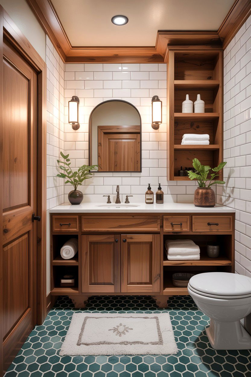 Wood Accent Guest Bath - 30 guest bath decor ideas
