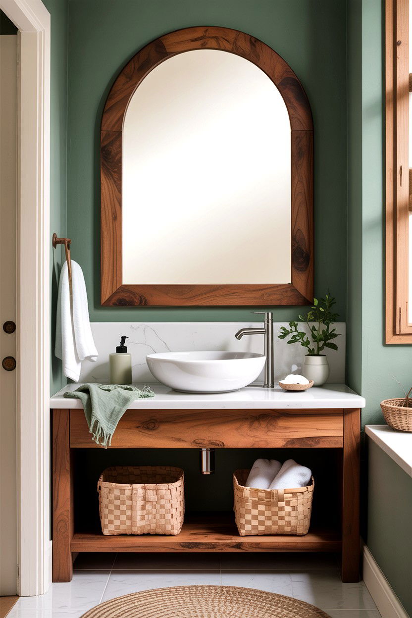 Wood Arched Bathroom Mirror - 30 arched bathroom mirror ideas