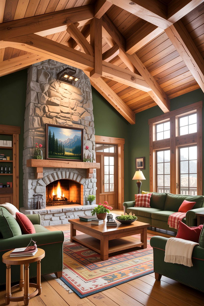 Wood Beam Ceiling - 30 living room custom woodwork ideas