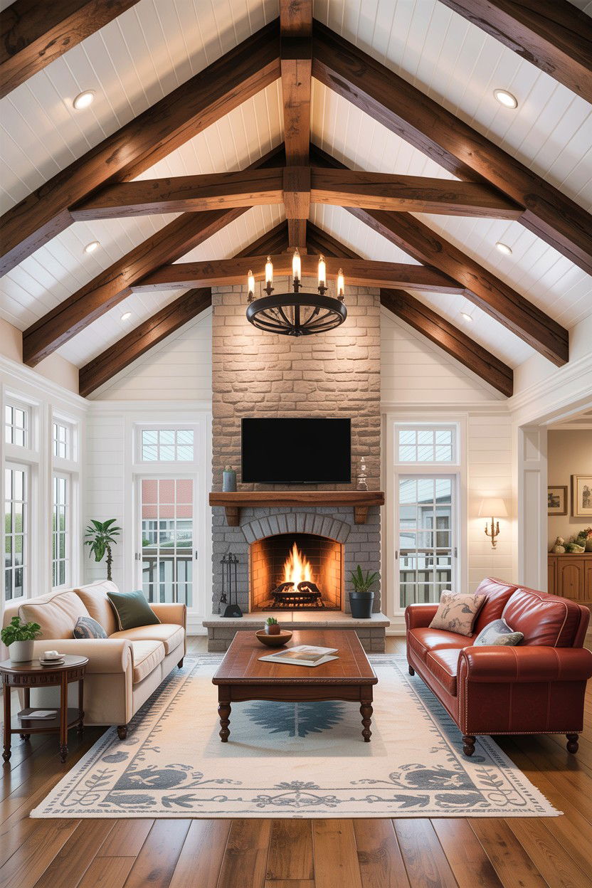 Wood Ceiling Beams - 30 living room enhancement ideas