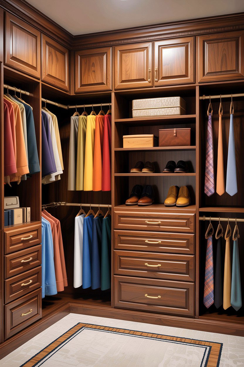 Wood Grain Closet System - 30 bedroom walk-in closet ideas