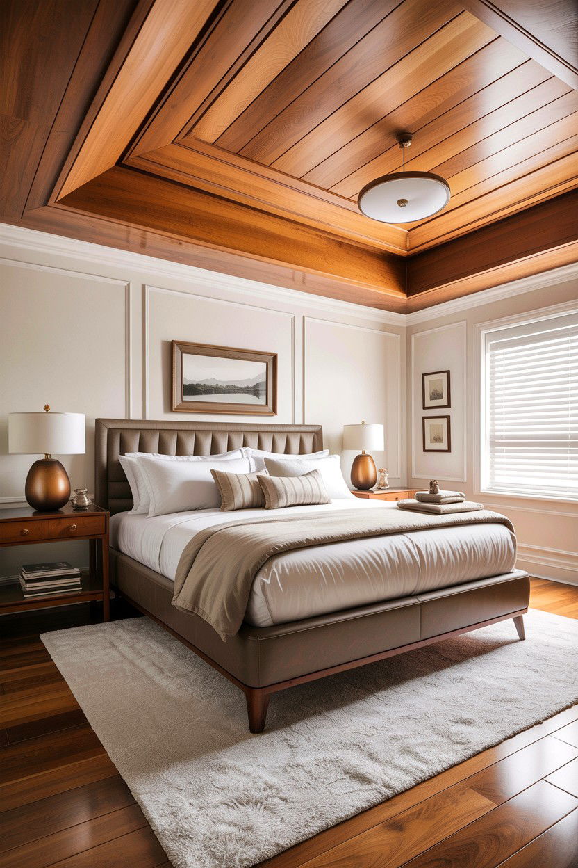 Wood Panel - 30 bedroom ceiling designs