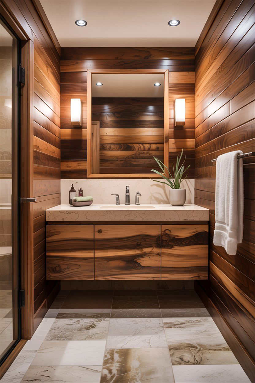 Wood Paneled Bathroom - 30 custom bathroom ideas